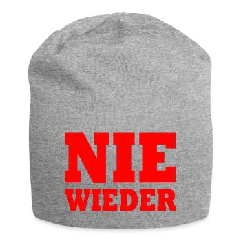 Nie wieder - Jersey-Beanie - Grau meliert - Vorne