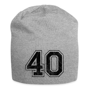Anzahl 40 - Jersey-Beanie - Grau meliert - Vorne