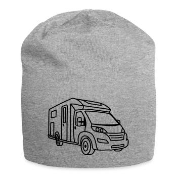 Wohnmobil Teilintegriert - Front - Kontur schwarz - Jersey-Beanie - Grau meliert - Vorne