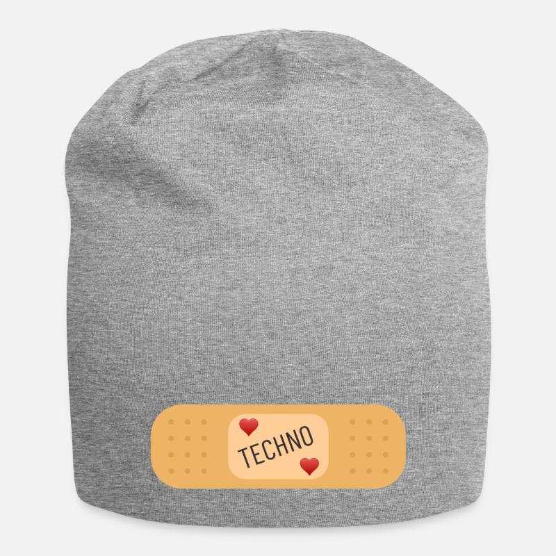 Techno hilft bei Kummer - Jersey-Beanie - Grau meliert