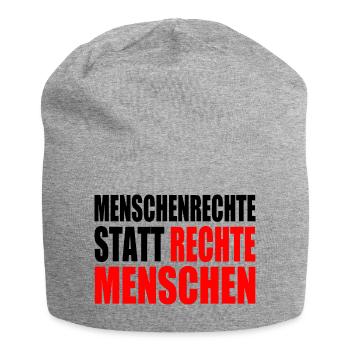 menschenrechte statt rechte menschen - Jersey-Beanie - Grau meliert - Vorne