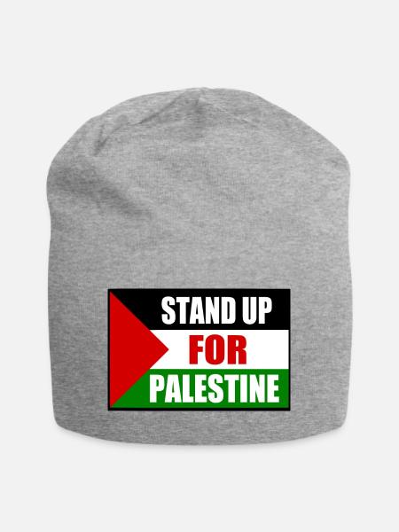stand up for palestine - Jersey Beanie - heather grey