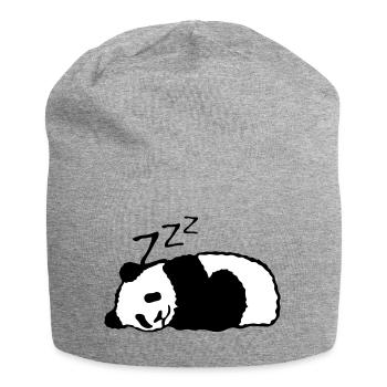 panda dort sieste dormir - Bonnet en jersey - gris chiné - Devant