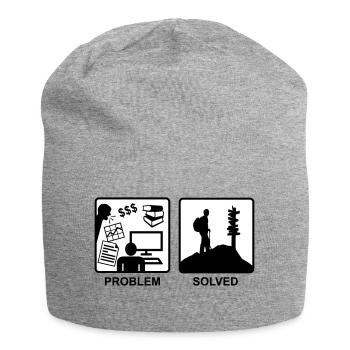 Problem Solved - Mountain hiking - Jersey Beanie - heather grey - Front