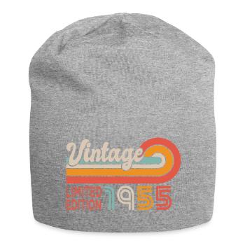 1955 anniversaire Né en 1955 - Bonnet en jersey - gris chiné - Devant