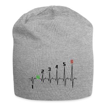 1N23456 Motorrad Gangschaltung - Adrenalin - Puls - Jersey-Beanie - Grau meliert - Vorne