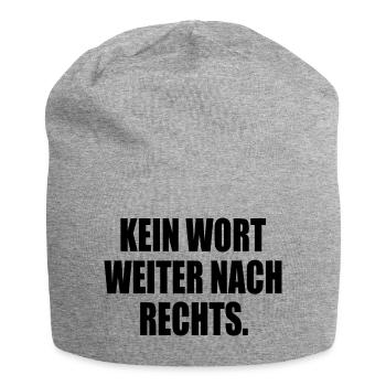 kein wort weiter nach rechts - Jersey-Beanie - Grau meliert - Vorne