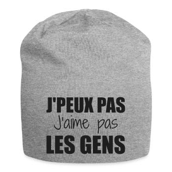 J'peux pas j'aime pas les gens - Bonnet en jersey - gris chiné - Devant