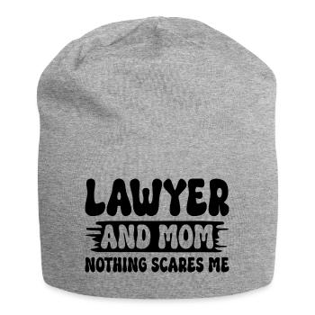 Lawyer and mom nothing scares me Mother lawyer - Jersey Beanie - heather grey - Front