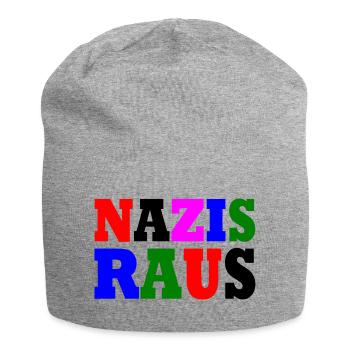 Nazis raus - Jersey-Beanie - Grau meliert - Vorne