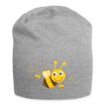 Abeilles abeilles abeille Abeille heureuse - Bonnet en jersey - gris chiné - Devant