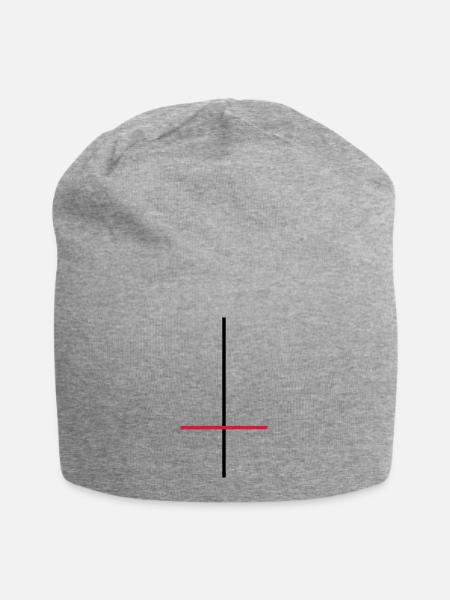 Umgedrehtes Kreuz - Jersey-Beanie - Grau meliert