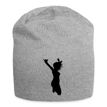 Silhouette Woman - Jersey Beanie - heather grey - Front