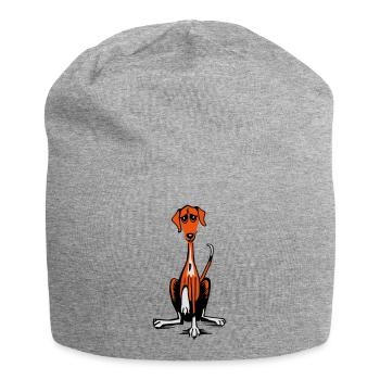 Azawakh - Jersey-Beanie - Grau meliert - Vorne