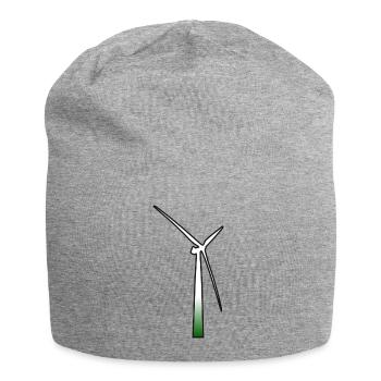 windmill windmuehle wind turbine windrad11 - Jersey-Beanie - Grau meliert - Vorne