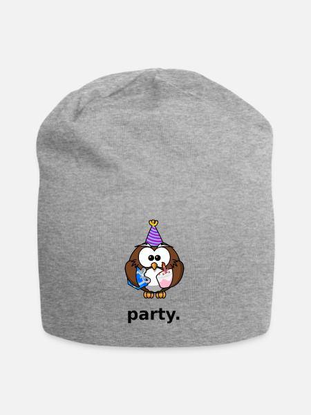 Party Eule - Jersey Beanie - heather grey