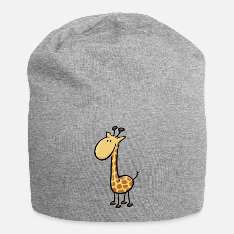 coole Comic Giraffe süß lustig witzig Geschenk - Jersey-Beanie - Grau meliert