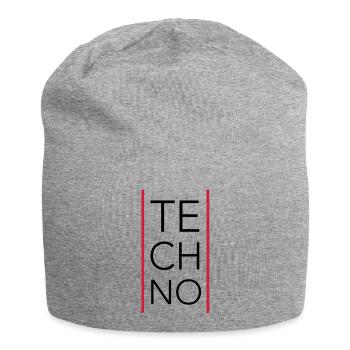 Techno - Jersey-Beanie - Grau meliert - Vorne