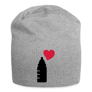 babyflasche_love_2__f2 - Jersey Beanie - heather grey - Front