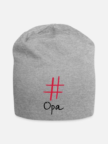 #Opa Hashtag Social Media I Geschenkidee für Opa - Jersey-Beanie - Grau meliert