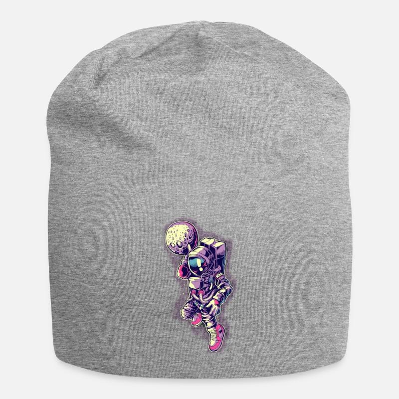 Astronaute à la lune - Bonnet en jersey - gris chiné