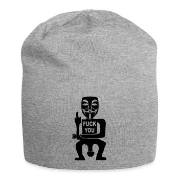 fuck you - Jersey-Beanie - Grau meliert - Vorne