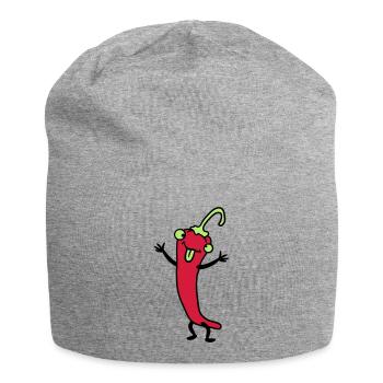 Chili chilli peppers hot funny comics - Jersey Beanie - heather grey - Front