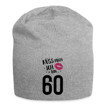 Küss mich ich bin 60 - Jersey-Beanie - Grau meliert - Vorne