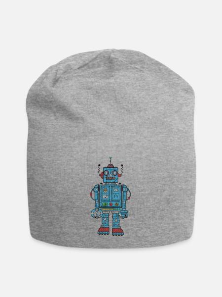 vintage robot - Jersey-Beanie - Grau meliert