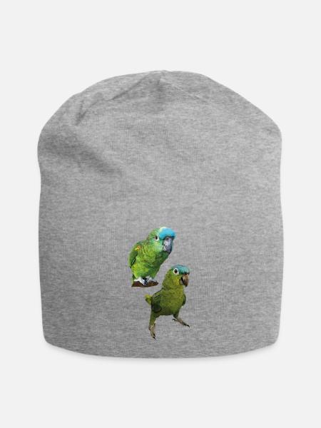 Amazonas-Papageien - Jersey-Beanie - Grau meliert
