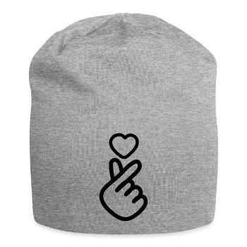 Emoji coeur - Bonnet en jersey - gris chiné - Devant