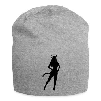 Satan Hot Girl - Jersey Beanie - heather grey - Front