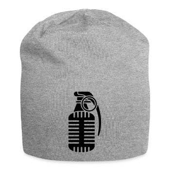 Mikrofon Granate - Jersey-Beanie - Grau meliert - Vorne