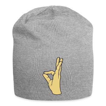 Perfect very tasty hand gesture - Jersey Beanie - heather grey - Front