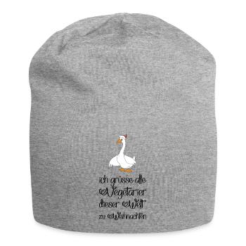 Lustige Geschenke für Vegetarier zu Weihnachten - Jersey-Beanie - Grau meliert - Vorne