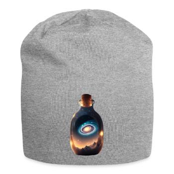 Die Milchstrasse in einer Flasche - Jersey-Beanie - Grau meliert - Vorne