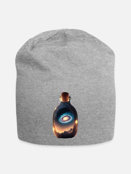 Die Milchstrasse in einer Flasche - Jersey-Beanie - Grau meliert