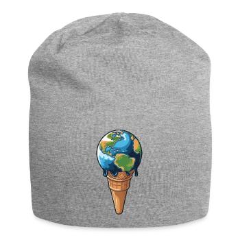 The earth is melting - Jersey Beanie - heather grey - Front