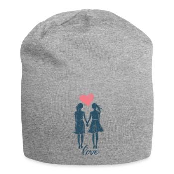 Frauen Liebe Herz Valentinstag LGBTQ - Jersey-Beanie - Grau meliert - Vorne