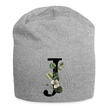 Letter J Green Botany - Jersey Beanie - heather grey - Front