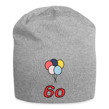 60. 60 ANS. 60e ANNIVERSAIRE. ANNIVERSAIRE 60 ANS. - Bonnet en jersey - gris chiné - Devant