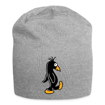Pinguin läuft ulkig dumm guckt lustig doof albern - Jersey-Beanie - Grau meliert - Vorne