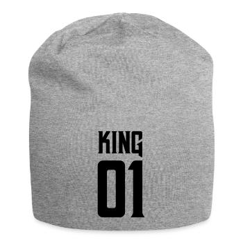 king 01 - Jersey-Beanie - Grau meliert - Vorne