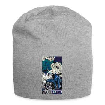 Schwalbe (blau) // Illustration - Jersey-Beanie - Grau meliert - Vorne