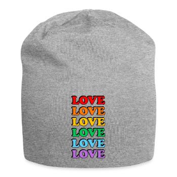 Love 6 rainbow colors gay pride - Jersey Beanie - heather grey - Front