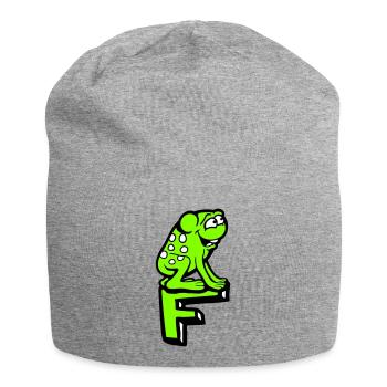 Buchstabe F Frosch Kröte Name ABC Lernen Schule - Jersey-Beanie - Grau meliert - Vorne