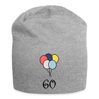 60. 60 ANS. 60e ANNIVERSAIRE. ANNIVERSAIRE 60 ANS. - Bonnet en jersey - gris chiné - Devant