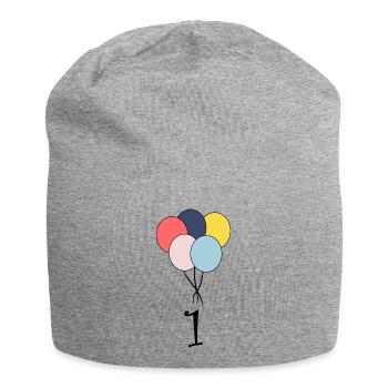 1. 1 year. 1st ANNIVERSARY. 1 YEAR ANNIVERSARY ANNIVERSARY. - Jersey Beanie - heather grey - Front