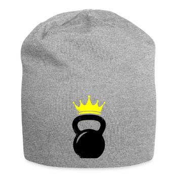 Kugelhantel Krone Gym Logo - Jersey-Beanie - Grau meliert - Vorne