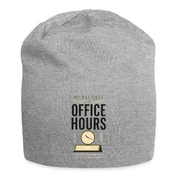 My Patience Has Office Hours – teacher's humor - Jersey Beanie - heather grey - Front